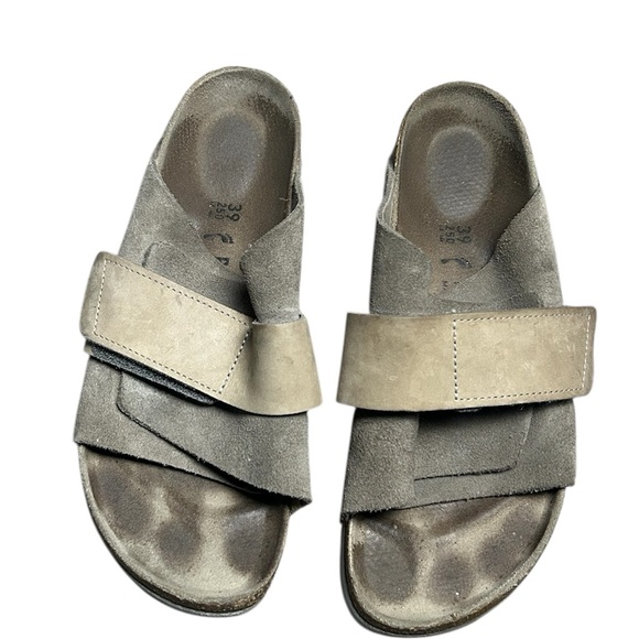 Birkenstock Kyoto Nubuck-Suede Leather Sandals Size 39 US 8.5 Grey - Picture 2 of 6